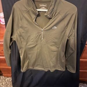 L.L. Bean Women's Dark Green Quarter-Zip Sweatshirt